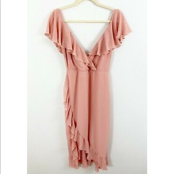 Show Me Your Mumu Pink Ruffle Granada Dress Size Medium - Picture 4 of 11